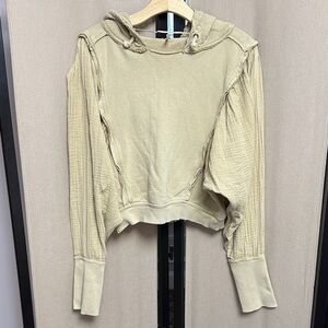 Free People Love Letter Beige Hoodie